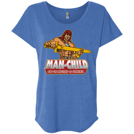 T-Shirts Vintage Royal / X-Small Man Child Triblend Dolman Sleeve