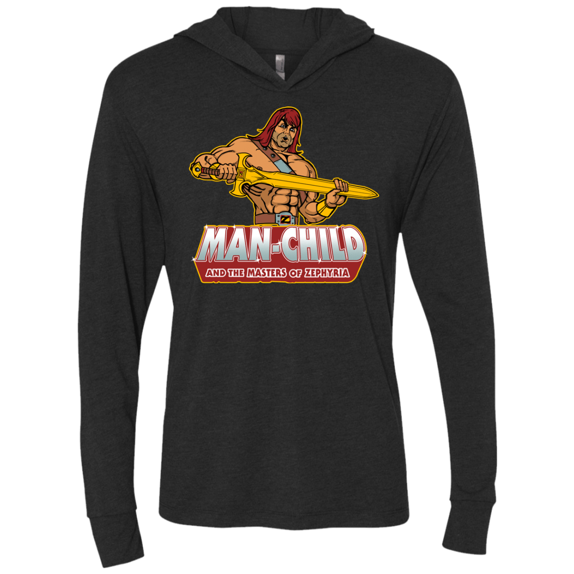 T-Shirts Vintage Black / X-Small Man Child Triblend Long Sleeve Hoodie Tee