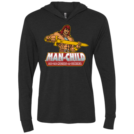 T-Shirts Vintage Black / X-Small Man Child Triblend Long Sleeve Hoodie Tee