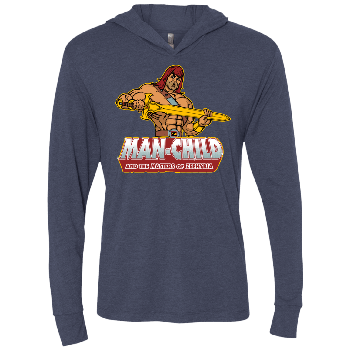 T-Shirts Vintage Navy / X-Small Man Child Triblend Long Sleeve Hoodie Tee