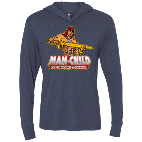 T-Shirts Vintage Navy / X-Small Man Child Triblend Long Sleeve Hoodie Tee