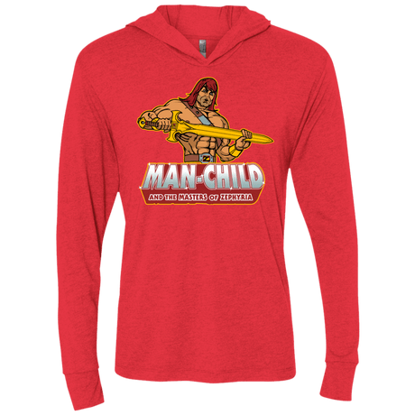 T-Shirts Vintage Red / X-Small Man Child Triblend Long Sleeve Hoodie Tee