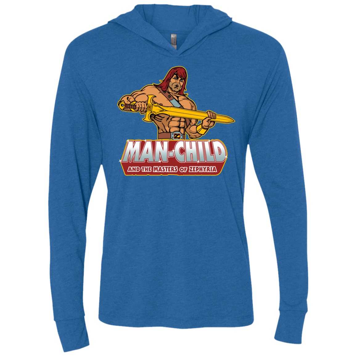 T-Shirts Vintage Royal / X-Small Man Child Triblend Long Sleeve Hoodie Tee