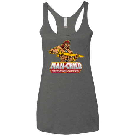 T-Shirts Premium Heather / X-Small Man Child Women's Triblend Racerback Tank