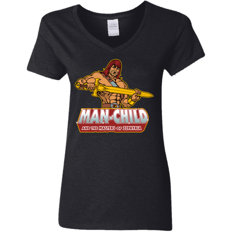 T-Shirts Black / S Man Child Women's V-Neck T-Shirt