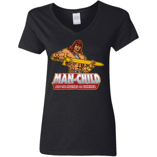 T-Shirts Black / S Man Child Women's V-Neck T-Shirt