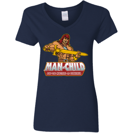 T-Shirts Navy / S Man Child Women's V-Neck T-Shirt