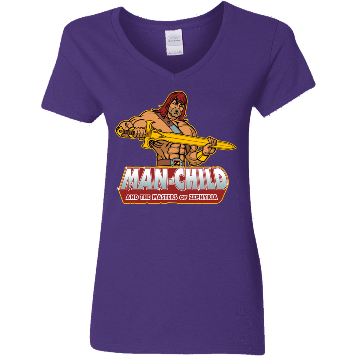 T-Shirts Purple / S Man Child Women's V-Neck T-Shirt