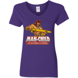 T-Shirts Purple / S Man Child Women's V-Neck T-Shirt