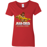 T-Shirts Red / S Man Child Women's V-Neck T-Shirt