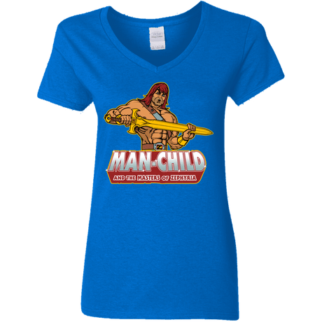 T-Shirts Royal / S Man Child Women's V-Neck T-Shirt