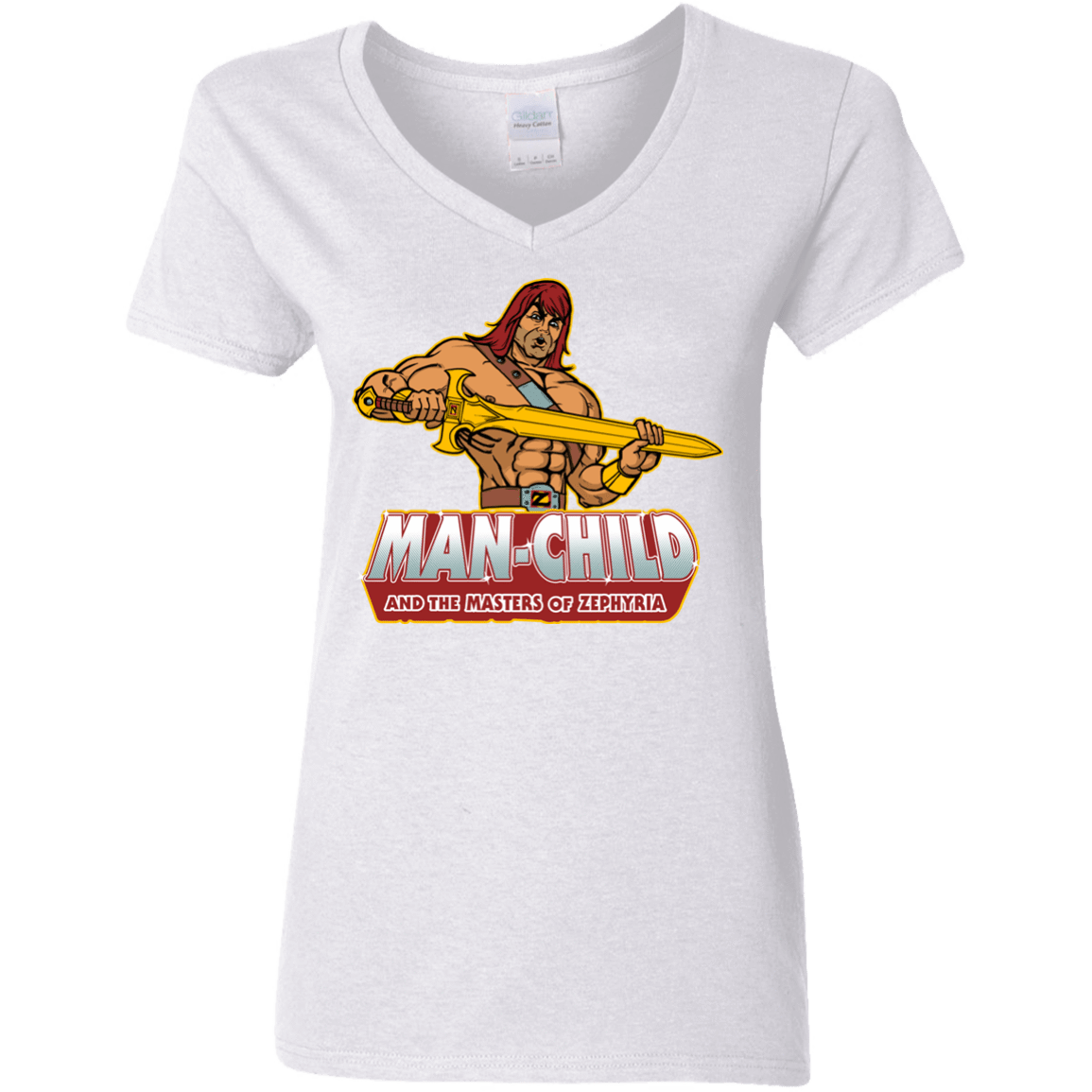 T-Shirts White / S Man Child Women's V-Neck T-Shirt