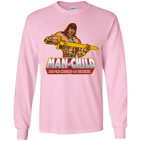 T-Shirts Light Pink / YS Man Child Youth Long Sleeve T-Shirt