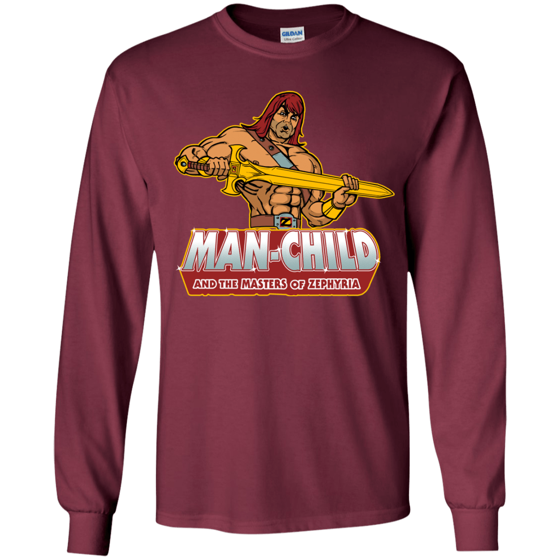 T-Shirts Maroon / YS Man Child Youth Long Sleeve T-Shirt