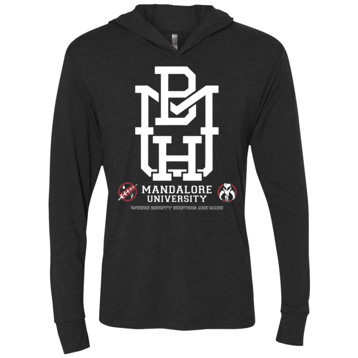 T-Shirts Vintage Black / X-Small Mandalore U Triblend Long Sleeve Hoodie Tee