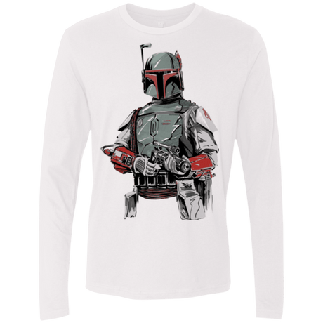 T-Shirts White / Small Mandalorian Bounty Hunter Men's Premium Long Sleeve