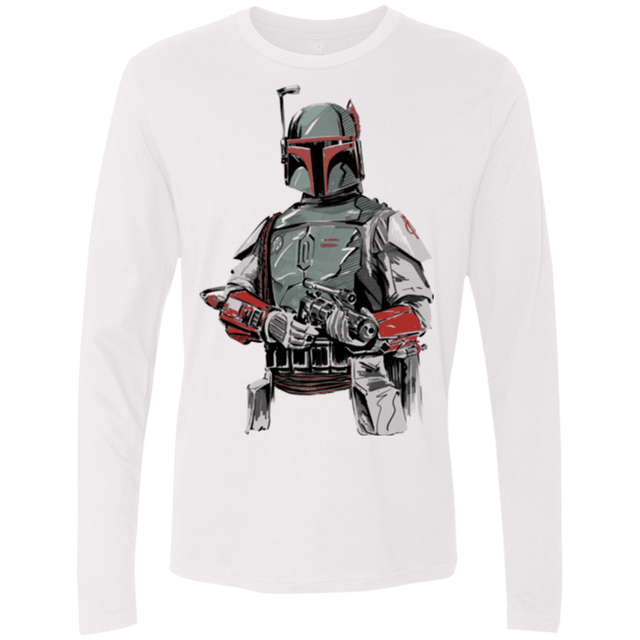 T-Shirts White / Small Mandalorian Bounty Hunter Men's Premium Long Sleeve