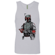 T-Shirts Heather Grey / Small Mandalorian Bounty Hunter Men's Premium Tank Top