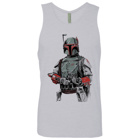 T-Shirts Heather Grey / Small Mandalorian Bounty Hunter Men's Premium Tank Top