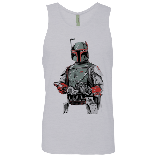 T-Shirts Heather Grey / Small Mandalorian Bounty Hunter Men's Premium Tank Top