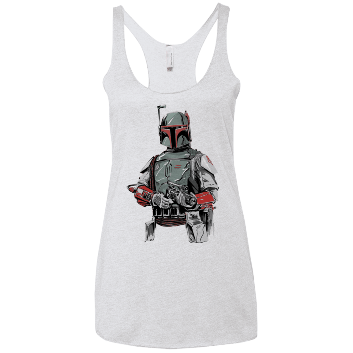 T-Shirts Heather White / X-Small Mandalorian Bounty Hunter Women's Triblend Racerback Tank