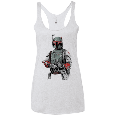T-Shirts Heather White / X-Small Mandalorian Bounty Hunter Women's Triblend Racerback Tank