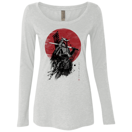 T-Shirts Heather White / Small Mandalorian Samurai Women's Triblend Long Sleeve Shirt