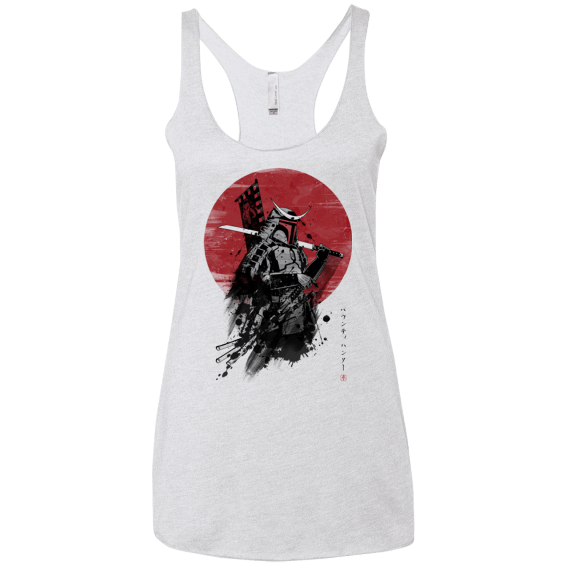 T-Shirts Heather White / X-Small Mandalorian Samurai Women's Triblend Racerback Tank