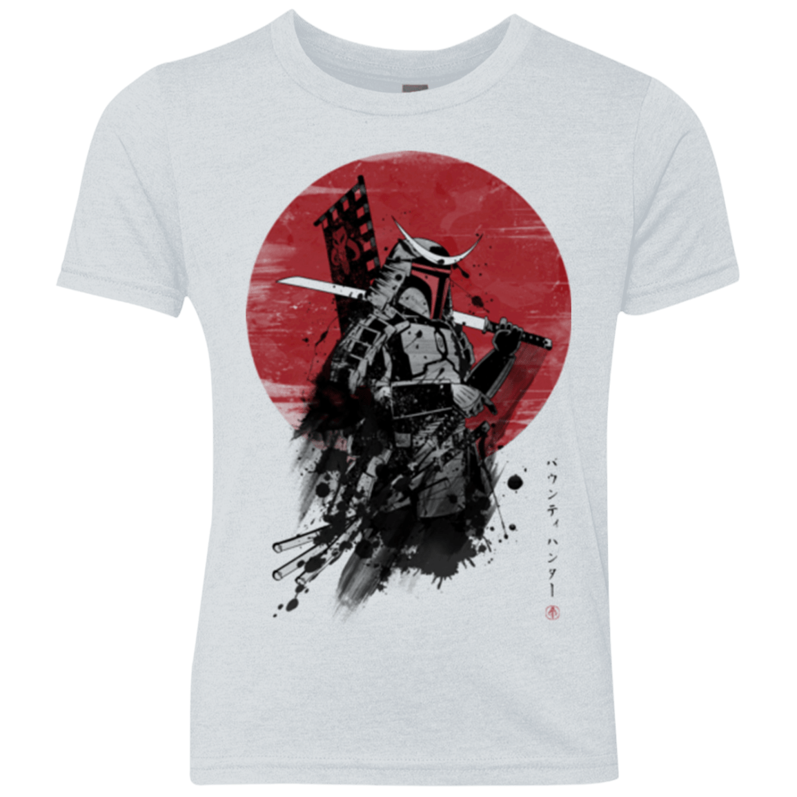 T-Shirts Heather White / YXS Mandalorian Samurai Youth Triblend T-Shirt