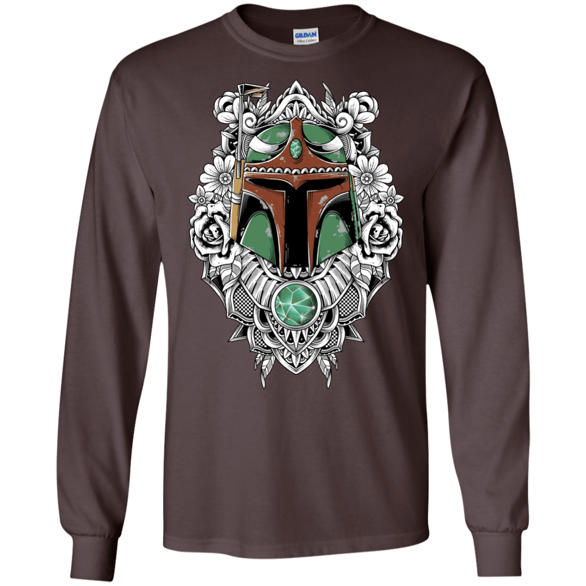 T-Shirts Dark Chocolate / S Mandalorian Warrior Men's Long Sleeve T-Shirt