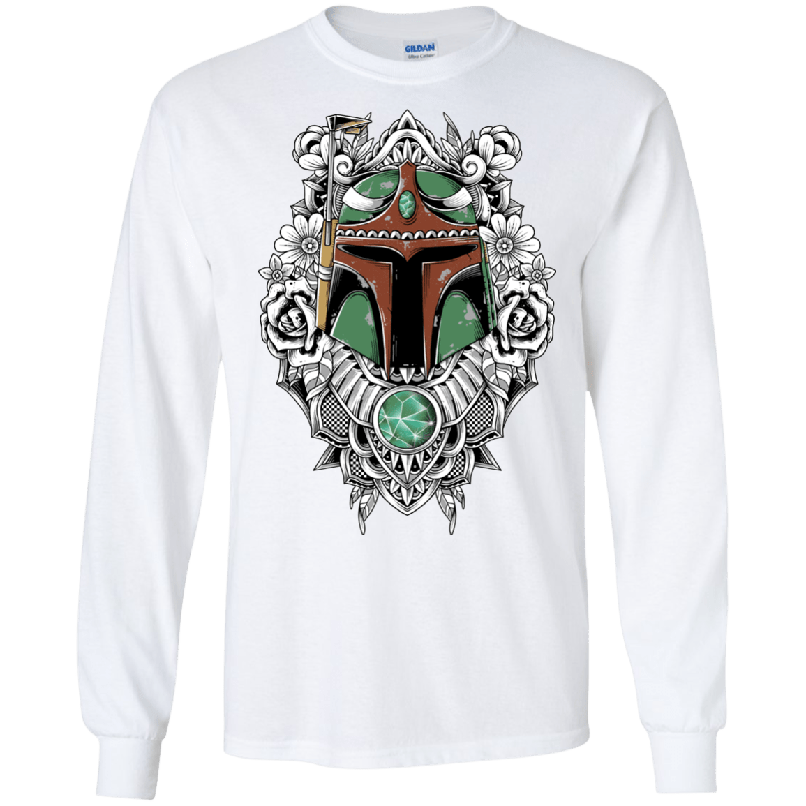 T-Shirts White / S Mandalorian Warrior Men's Long Sleeve T-Shirt