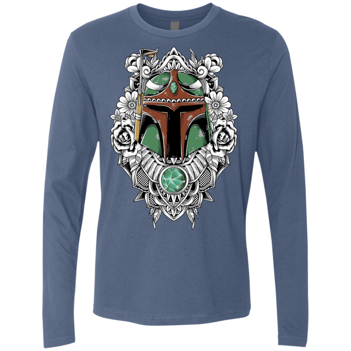 T-Shirts Indigo / S Mandalorian Warrior Men's Premium Long Sleeve