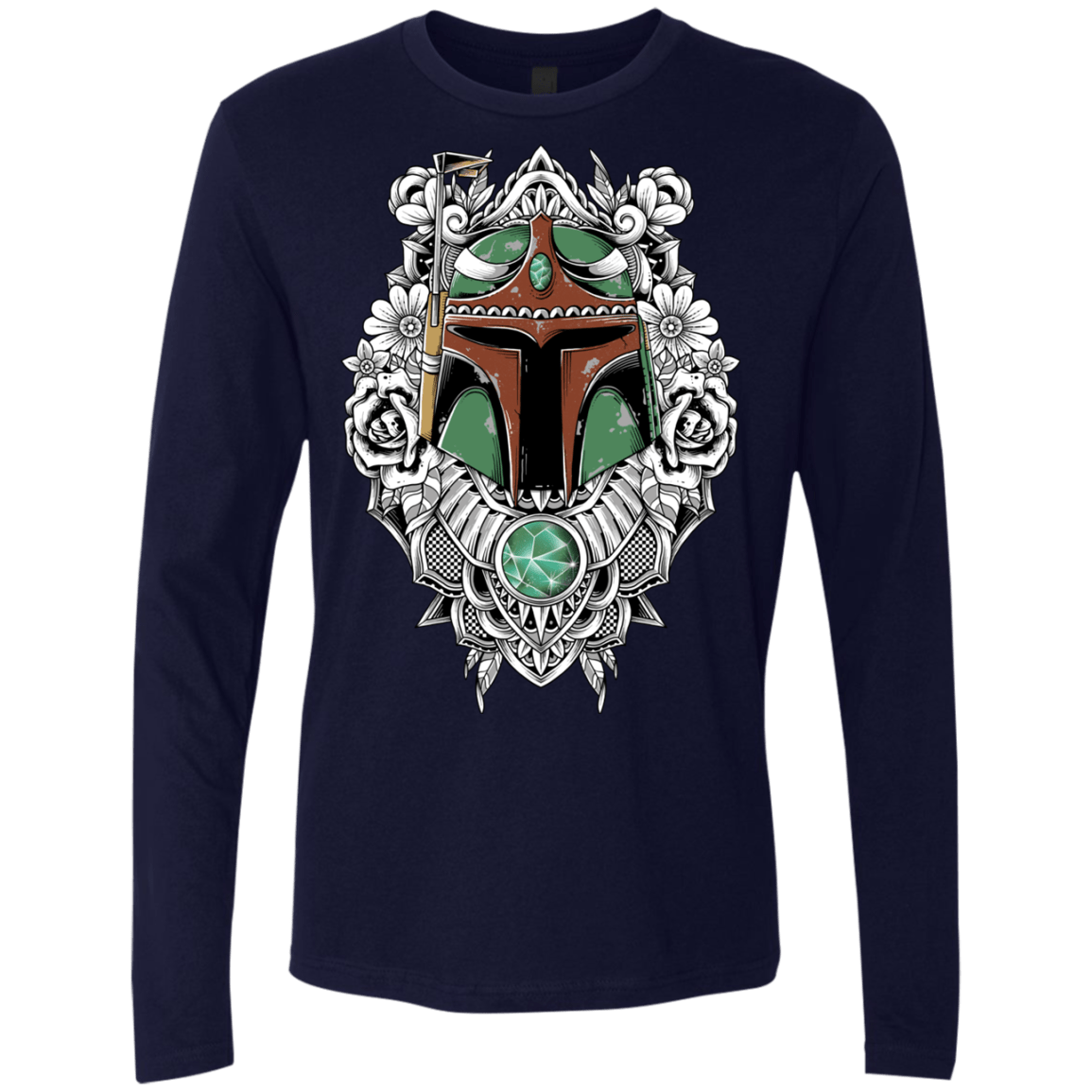 T-Shirts Midnight Navy / S Mandalorian Warrior Men's Premium Long Sleeve