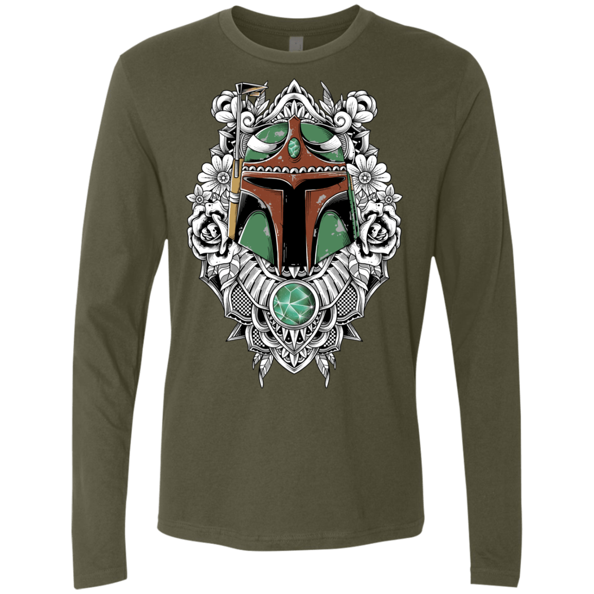 T-Shirts Military Green / S Mandalorian Warrior Men's Premium Long Sleeve