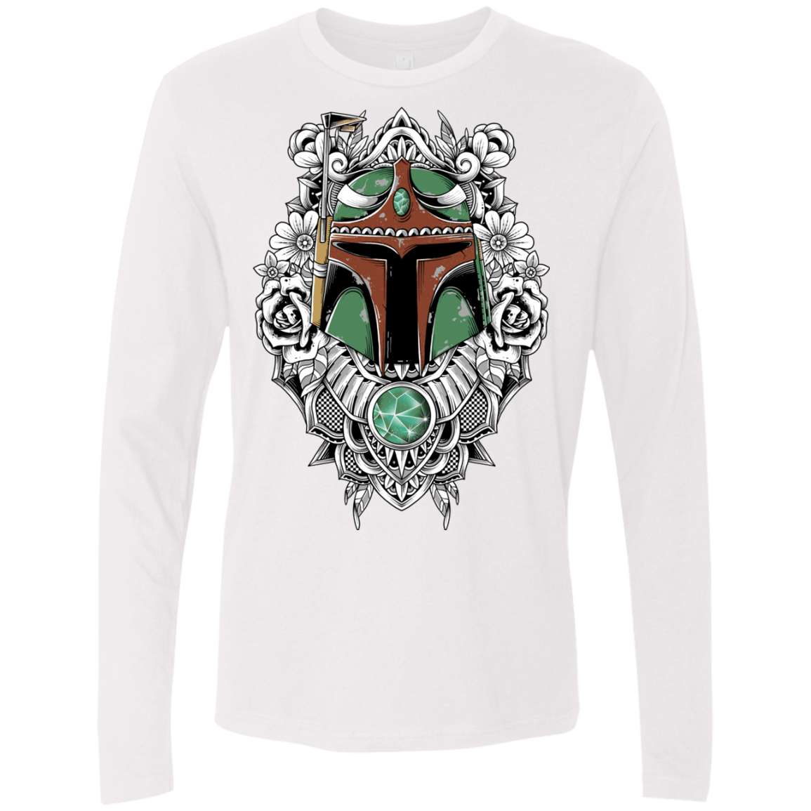 T-Shirts White / S Mandalorian Warrior Men's Premium Long Sleeve