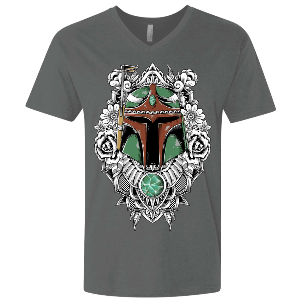 T-Shirts Heavy Metal / X-Small Mandalorian Warrior Men's Premium V-Neck