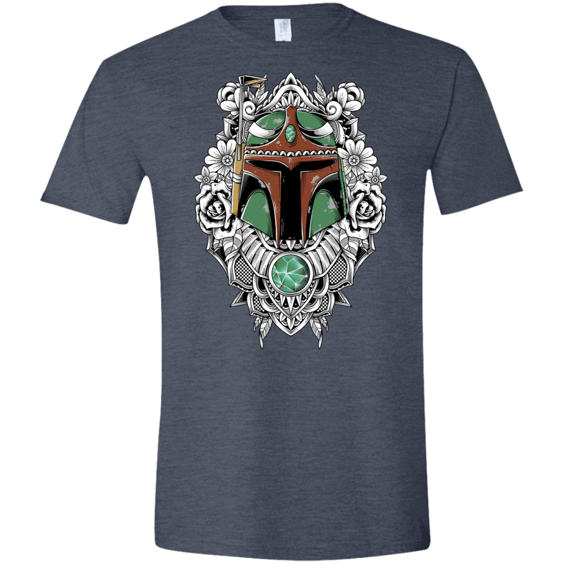 T-Shirts Heather Navy / S Mandalorian Warrior Men's Semi-Fitted Softstyle