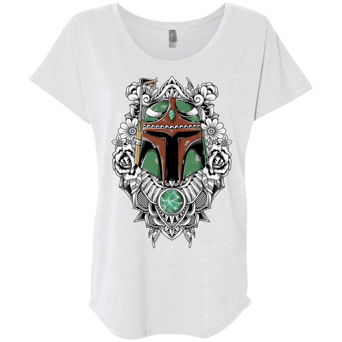 T-Shirts Heather White / X-Small Mandalorian Warrior Triblend Dolman Sleeve