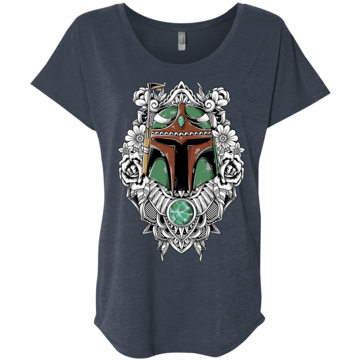 T-Shirts Vintage Navy / X-Small Mandalorian Warrior Triblend Dolman Sleeve