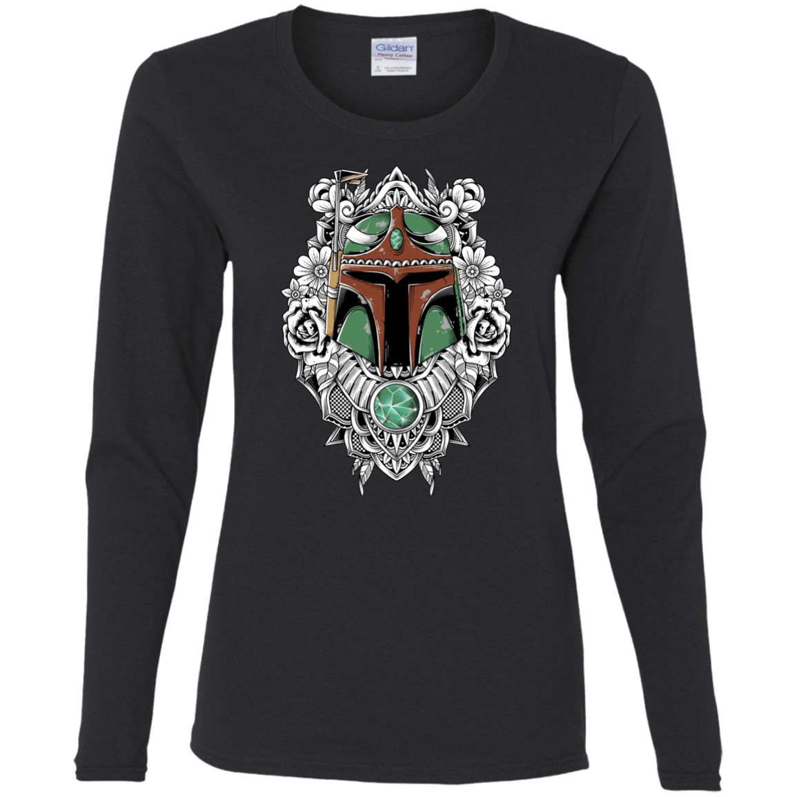 T-Shirts Black / S Mandalorian Warrior Women's Long Sleeve T-Shirt