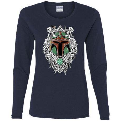 T-Shirts Navy / S Mandalorian Warrior Women's Long Sleeve T-Shirt