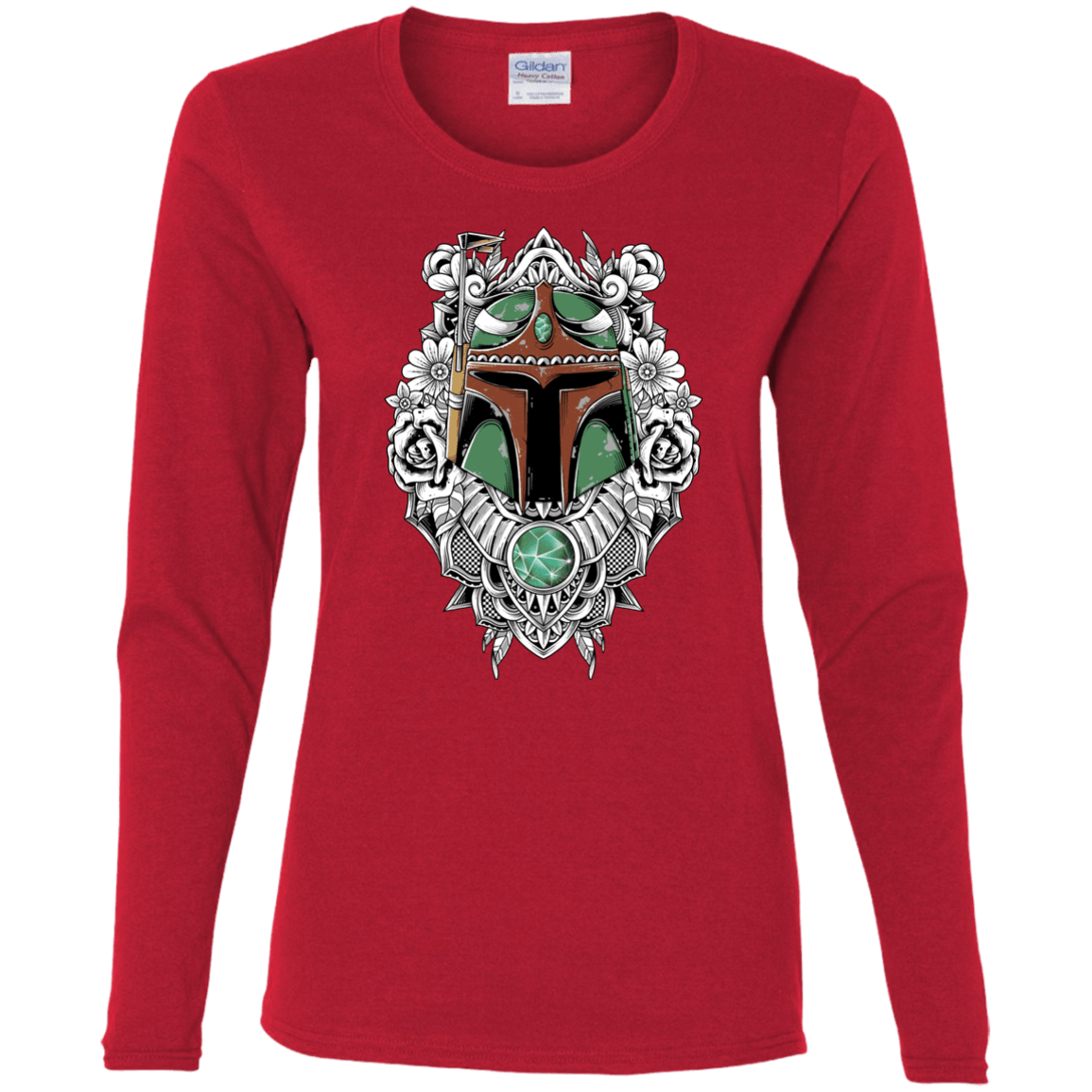 T-Shirts Red / S Mandalorian Warrior Women's Long Sleeve T-Shirt