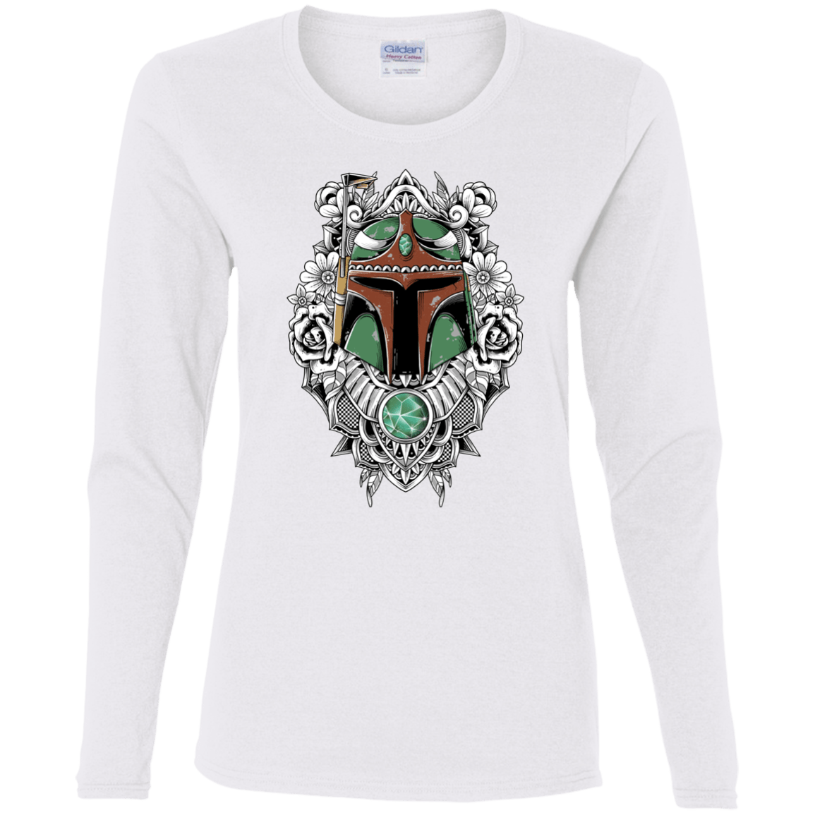 T-Shirts White / S Mandalorian Warrior Women's Long Sleeve T-Shirt