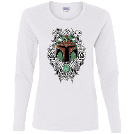 T-Shirts White / S Mandalorian Warrior Women's Long Sleeve T-Shirt