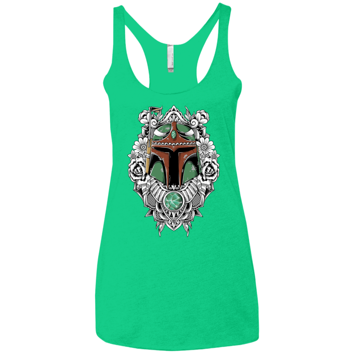 T-Shirts Envy / X-Small Mandalorian Warrior Women's Triblend Racerback Tank