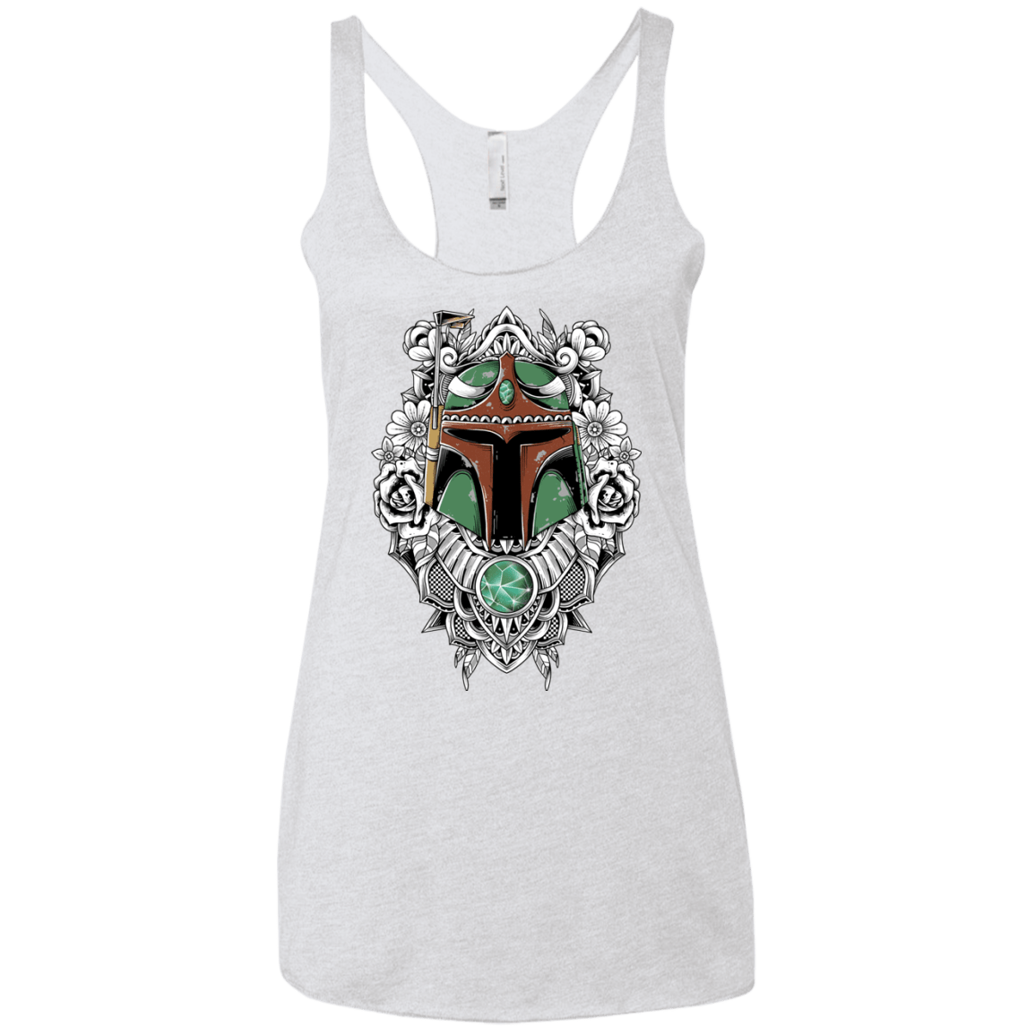 T-Shirts Heather White / X-Small Mandalorian Warrior Women's Triblend Racerback Tank