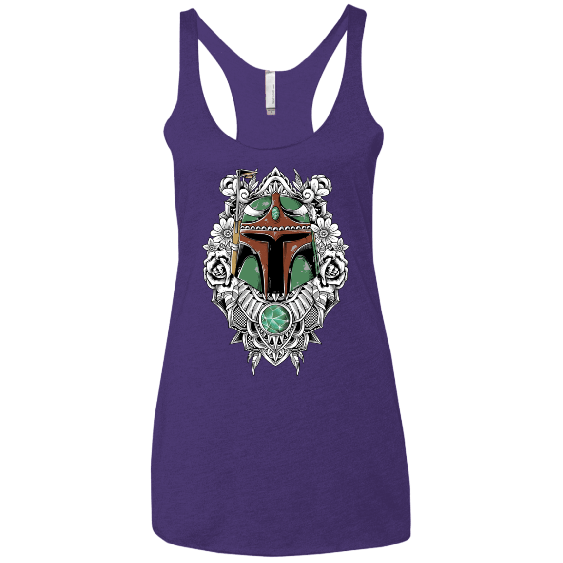 T-Shirts Purple Rush / X-Small Mandalorian Warrior Women's Triblend Racerback Tank