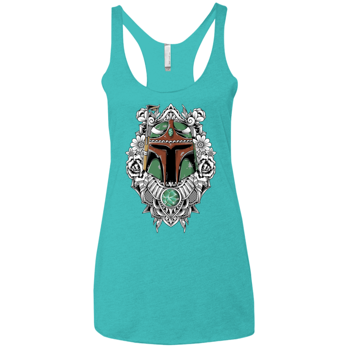 T-Shirts Tahiti Blue / X-Small Mandalorian Warrior Women's Triblend Racerback Tank