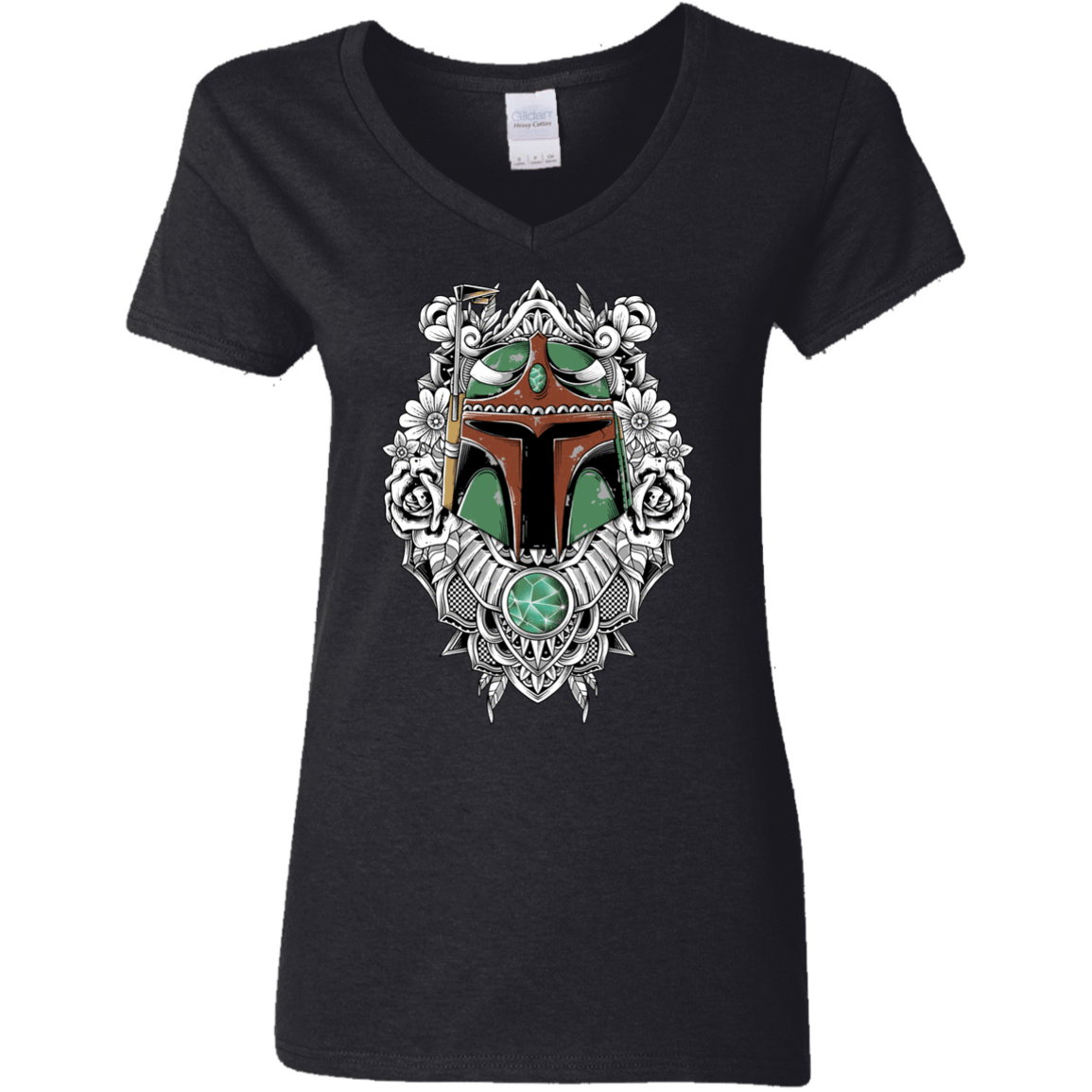 T-Shirts Black / S Mandalorian Warrior Women's V-Neck T-Shirt