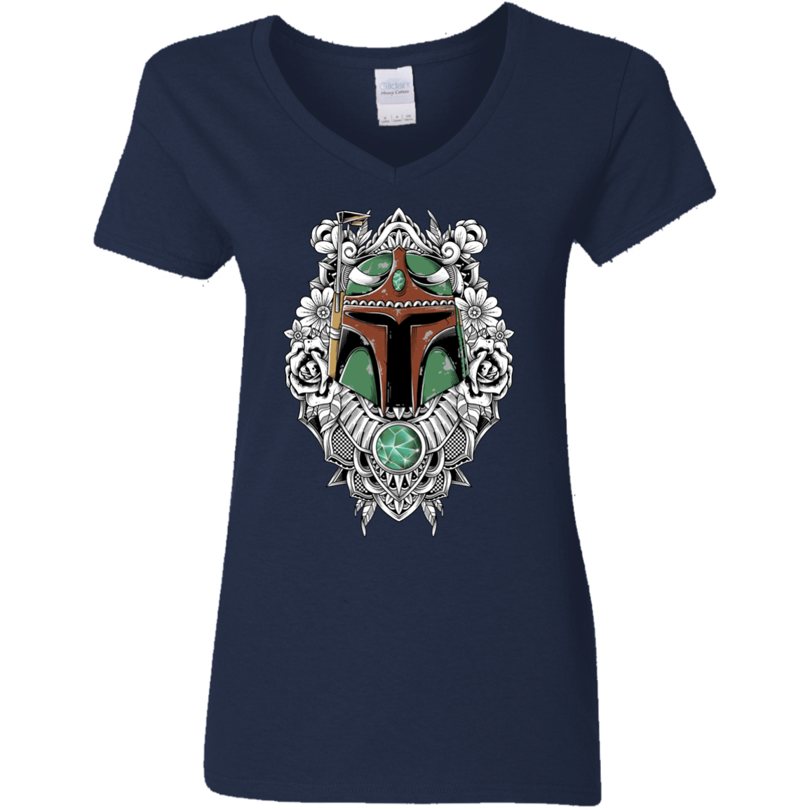 T-Shirts Navy / S Mandalorian Warrior Women's V-Neck T-Shirt